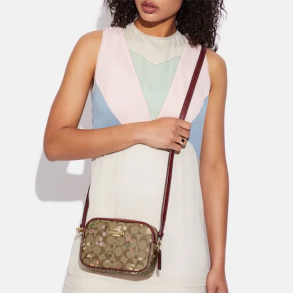 Coach Mini Jamie Camera Bag In Signature Canvas With Wildflower Print - Picture 3 of 9